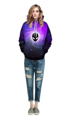 Ghost star digital printing fashion big size baseball uniform hooded sweater lovers