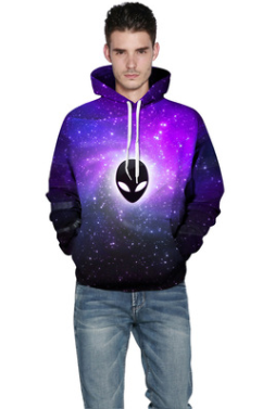 Ghost star digital printing fashion big size baseball uniform hooded sweater lovers