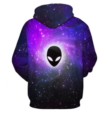 Ghost star digital printing fashion big size baseball uniform hooded sweater lovers