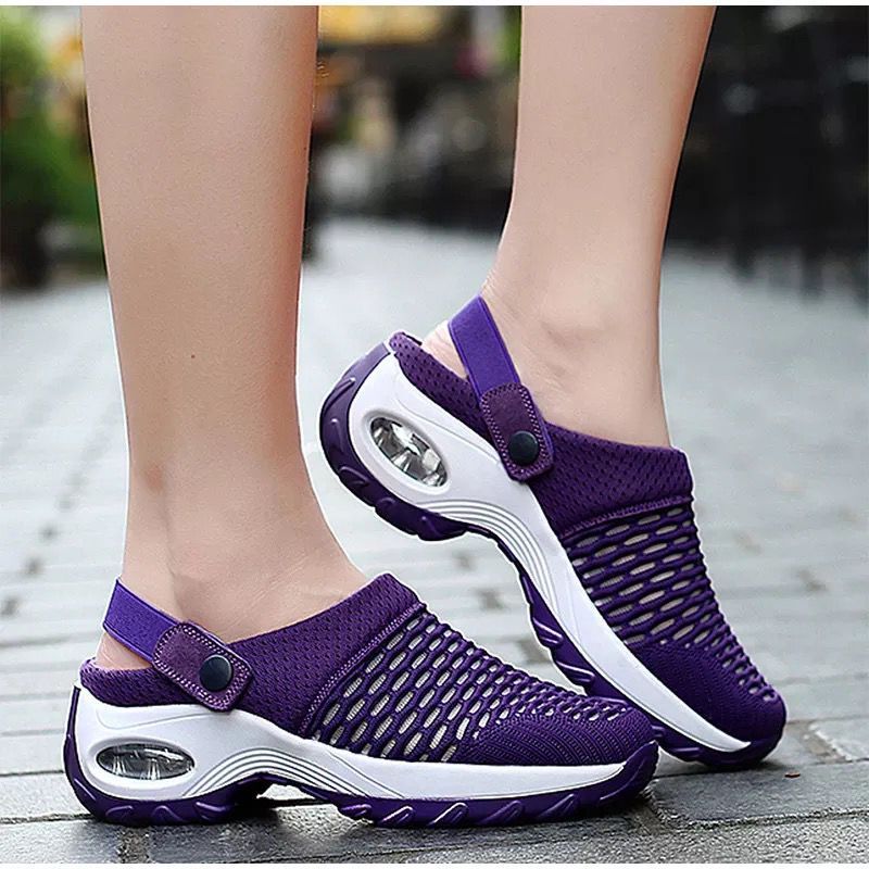 Hollow Out Shoes Mesh Casual Air Cushion Increased Sandals And Slippers