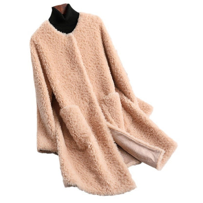 Women's Mid-length Lamb Wool Faux Fur