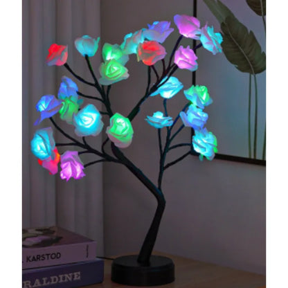 Table Lamp Flower Tree Rose Lamps Fairy Desk Night Lights USB Operated Gifts For Wedding Valentine Christmas Decoration